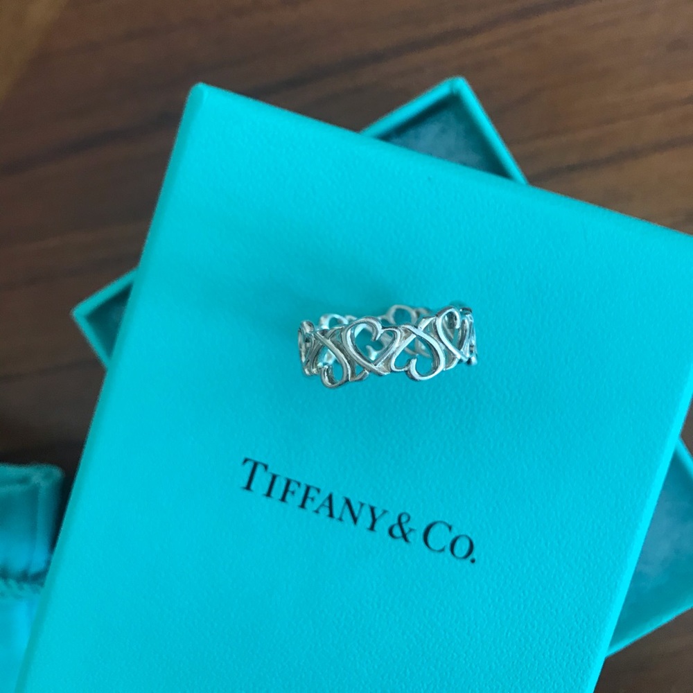 Tiffany & Co. Sterling Silver Heart pattern ring